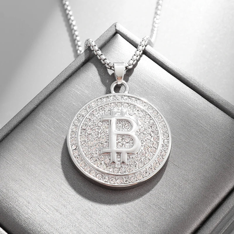 Bitcoin Pendant Gold Plated Chain